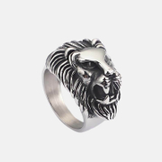 Punk Domineering Lion Head Stainless Steel Ring