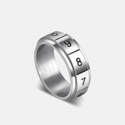 Fashion Numeral Stainless Steel Spinner Ring