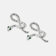 Personalized Zircon Eye Snake Stainless Steel Earrings