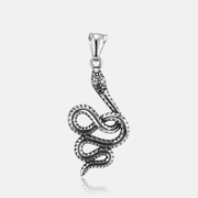 Vintage Curved Snake Stainless Steel Pendant