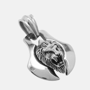 Viking Axe Lion Head Stainless Steel Punk Pendant