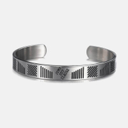 Retro Stripe Jump Out Clause Stainless Steel Bracelet