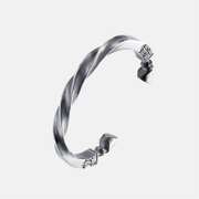 Retro Twist Horseshoe Stainless Steel Open Bracelet