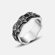 Vintage Distressed Starfish Stainless Steel Ring