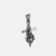 Punk Rose Cross Stainless Steel Sword Pendant