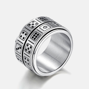 Double Circle Dice Stainless Steel Spinner Ring