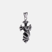 Vintage Cobra Cross Stainless Steel Punk Pendant