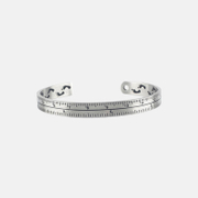 Retro Ruler Footprint Stainless Steel Open Bracelet