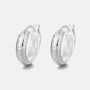 Geometric Snakeskin Check Sterling Silver Earrings
