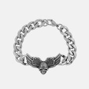 Punk Wings Skull Head Stainless Steel Bracelet