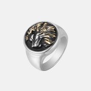Vintage Lion Head Stainless Steel Punk Ring