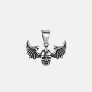 Punk Bat Wings Skull Head Stainless Steel Pendant