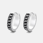 Simple Drip Glue Roman Numeral Sterling Silver Earrings