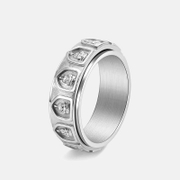 Vintage Eighteen Arhats Stainless Steel Rotating Ring